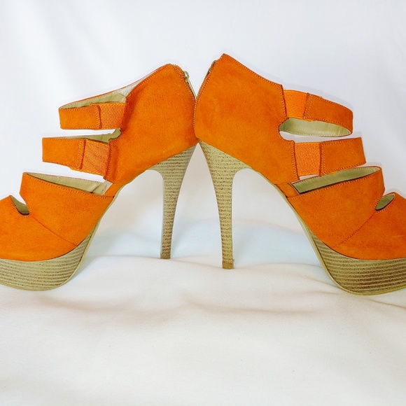 Vittorio D' Firenze Gladiator Orange Canvas Heel - Picture 4 of 8